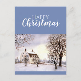 Cartão Postal Inverno na Nova Inglaterra — Pintura por Aquarela