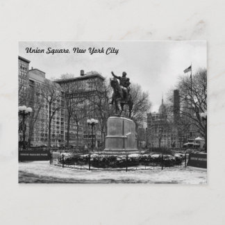 Cartão Postal Inverno na Union Square 001 Black White 002 da Nov