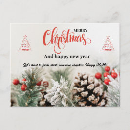 Cartão Postal Inverno Natureza Natal e Ano Novo Saudação