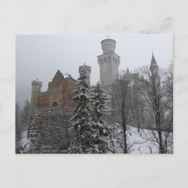 Cartão Postal Inverno no Castelo Neuschwanstein (Frente)