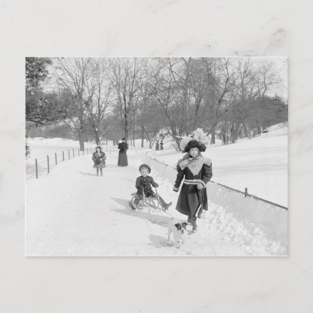 Cartão Postal inverno no Central Park, 1900 (Frente)
