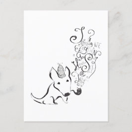 Cartão Postal Investigar tudo o que é inglês Bull Terrier art