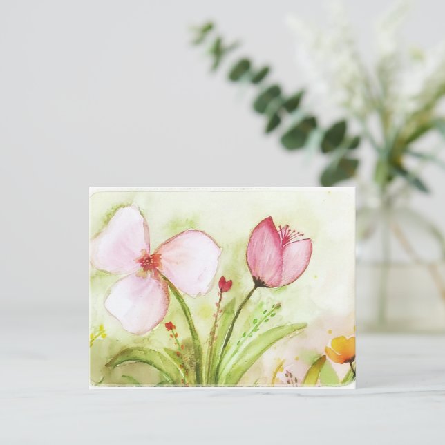 Cartão Postal invitacion de Flores (Em pé/Frente)