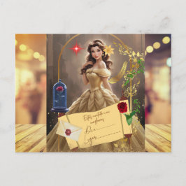 Cartão Postal invitacion magica la bella y la bestia