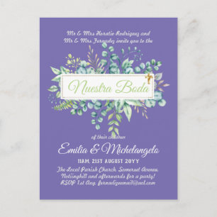 Cartão Postal Invitaciones De Boda Baratas HOJAS Modernas