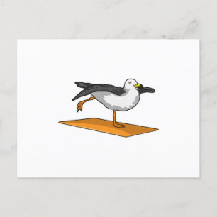 Cartão Postal Ioga Meditação Fitness Gaivota