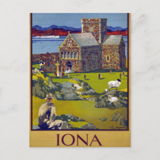 Cartão Postal Iona Scotland Viagens vintage Poster Restore