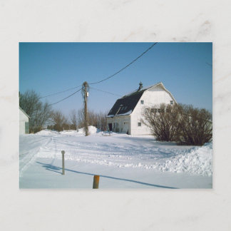 Cartão Postal Iowa Barn no inverno