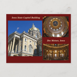 Cartão Postal Iowa Capitol Building e rotunda interior