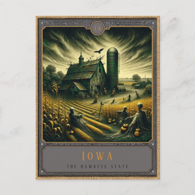 Cartão Postal Iowa | Cartão-postal de arte gótica (Frente)