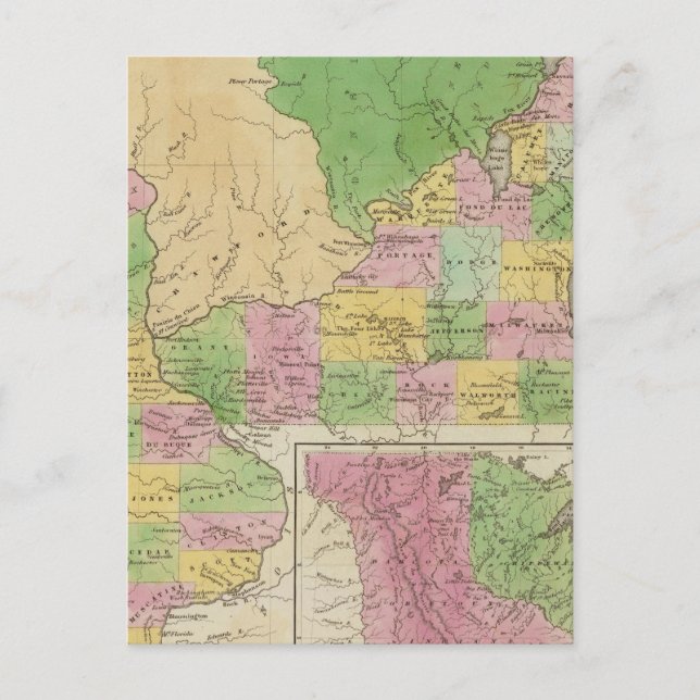 Cartão Postal Iowa E Wisconsin (Frente)