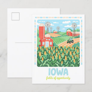 Cartão Postal Iowa Fields of Opportunity USA Summer Viagem