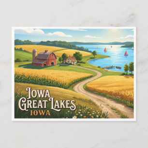 Cartão Postal Iowa Grandes Lagos Arnolds Park
