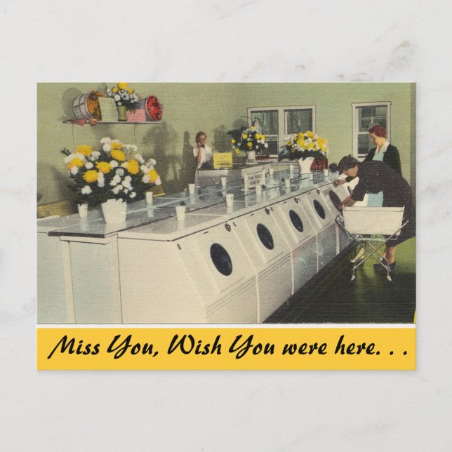 Cartão Postal Iowa, Laundomat, Clinton (Frente)