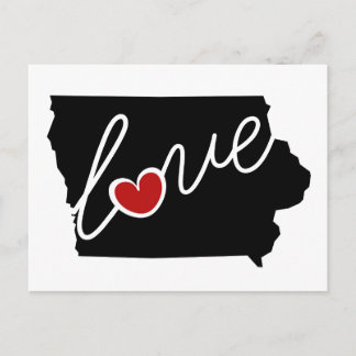 Cartão Postal Iowa Love! Presentes para amantes IA