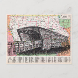 Cartão Postal Iowa Map Art