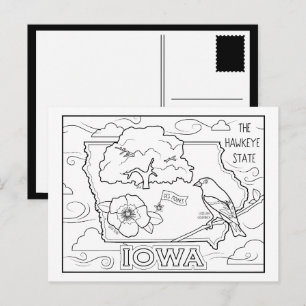Cartão Postal iowa me colore colagem