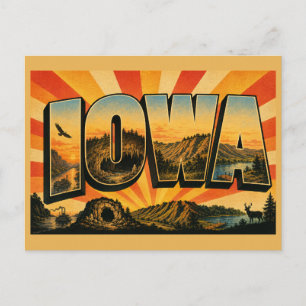 Cartão Postal Iowa Mississippi Bluffs Caves Loess Hills Arte