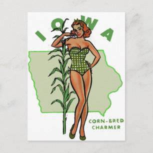 Cartão Postal Iowa Pinup