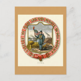 Cartão Postal Iowa The State Arms (1876)