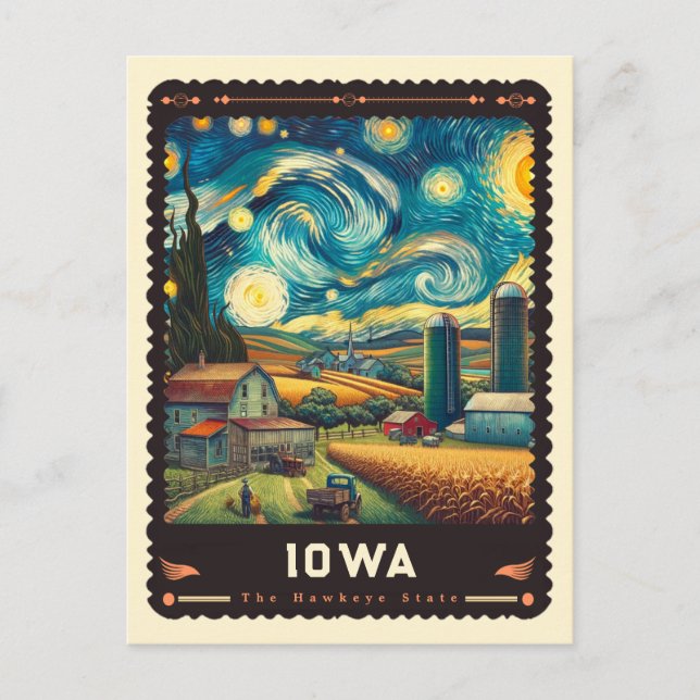 Cartão Postal Iowa | Vincent Van Gogh inspirado (Frente)
