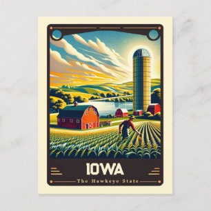 Cartão Postal Iowa Vintage espirituosa patriótica