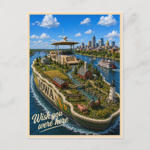 Cartão Postal Iowa   Wish You Were Here   Série Estadual
