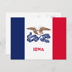 Cartão Postal Iowan Flag, Flag de Iowa
