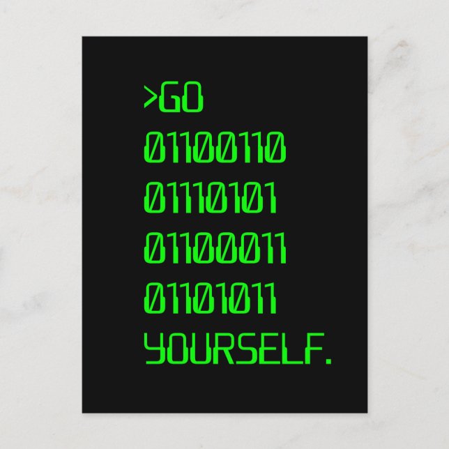 Cartão Postal Ir (Palavra Binária) (Frente)