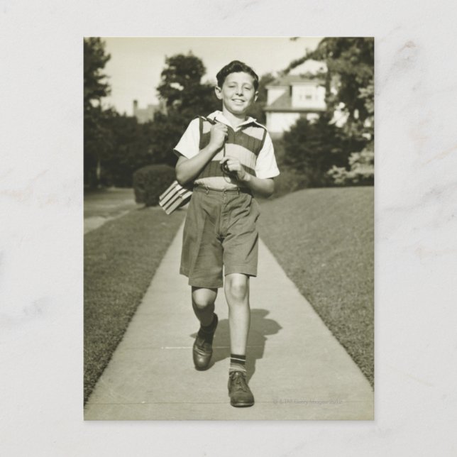 Cartão Postal Ir para a escola (Frente)