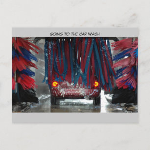 Cartão Postal Ir Para A Lavagem Do Carro