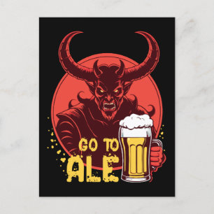 Cartão Postal Ir para Ale - Cerveja de Bebendo de Satã