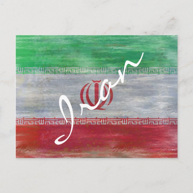 Cartão Postal Irã aflige bandeira iraniana (Frente)