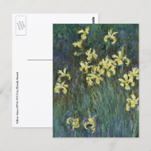 Cartão Postal Íris Amarelas de Claude Monet, Arte Fino Antigo