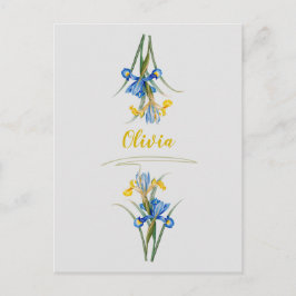 Cartão Postal Íris espanhola de Pierre-Joseph Redouté