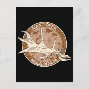 Cartão Postal Irish Elk Paleoart Megaloceros Skull