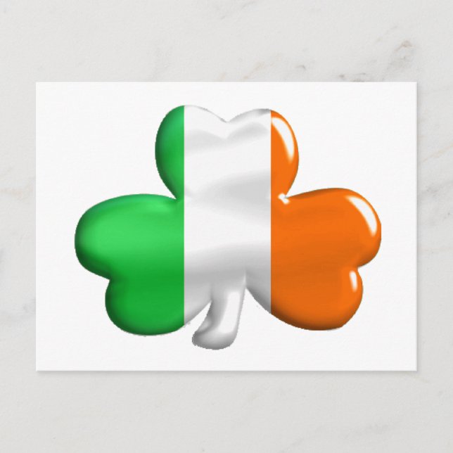Cartão Postal Irish Flag Clover (Frente)