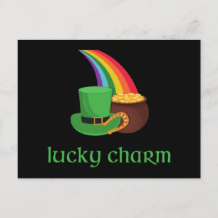 Cartão Postal Irish Lucky Charm Rainbow