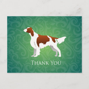 Cartão Postal Irish Red and White Setter Obrigado