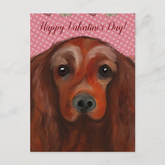 Cartão Postal Irish Red Setter (Frente)