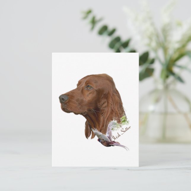 Cartão Postal Irish Setter (Em pé/Frente)
