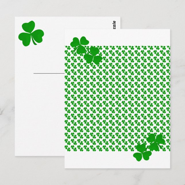 Cartão Postal irish Shamrock (Frente/Verso)