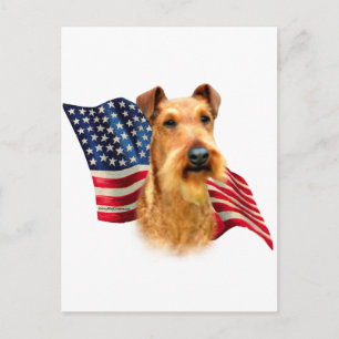 Cartão Postal Irish Terrier Flag