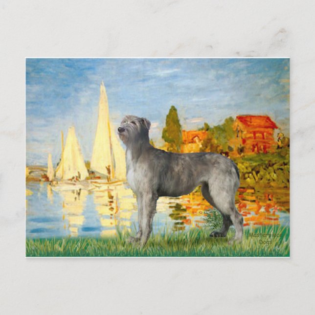 Cartão Postal Irish Wolfhound 2 - Velhos barcos 2 (Frente)