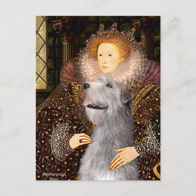 Cartão Postal Irish Wolfhound 6 - Rainha (Frente)