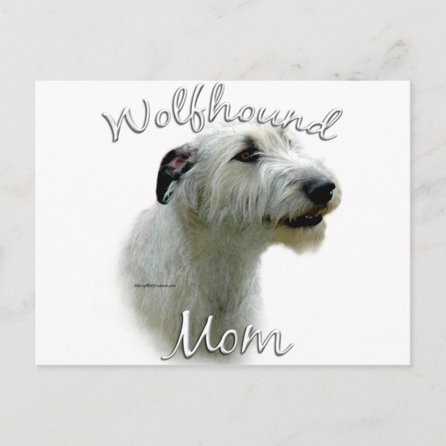 Cartão Postal Irish Wolfhound Mãe 2 (Frente)