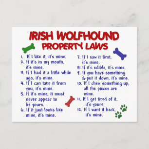 Cartão Postal IRISH WOLFHOUND Property Laq 2