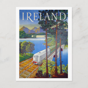 Cartão Postal Irlanda, caminho de ferro, paisagem, vintage, viag