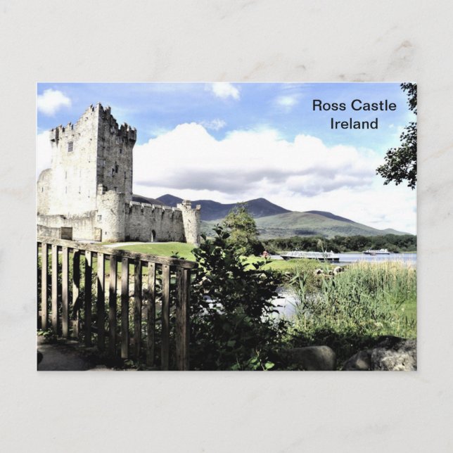 Cartão Postal Irlanda, Castelo de Ross, Killarney, Kerry, (Frente)