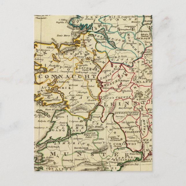 Cartão Postal Irlanda com limites delineados (Frente)